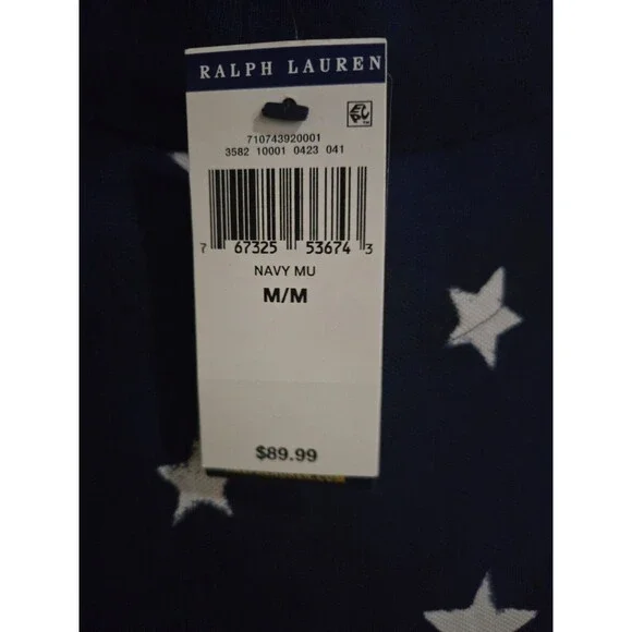 Polo Ralph Lauren USA Flag Polo Mens Medium Classic Fit Colorblock Americana Nwt
